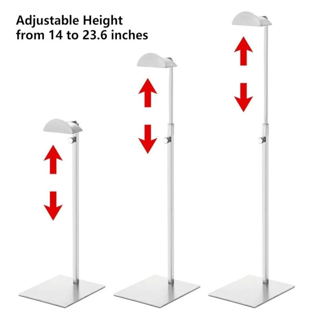 Adjustable Height- Metal Handbag Holder- 1 Purse Display Stand Stainless Steel.